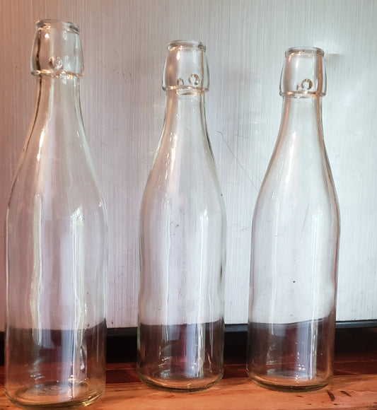 Three Clear Glass Bottles 1800's - 1900's