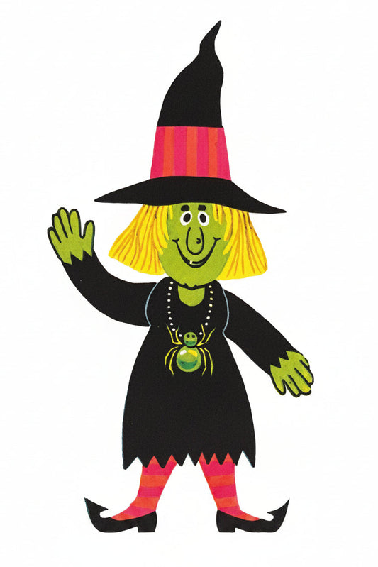 Vintage Halloween Witch Sticker