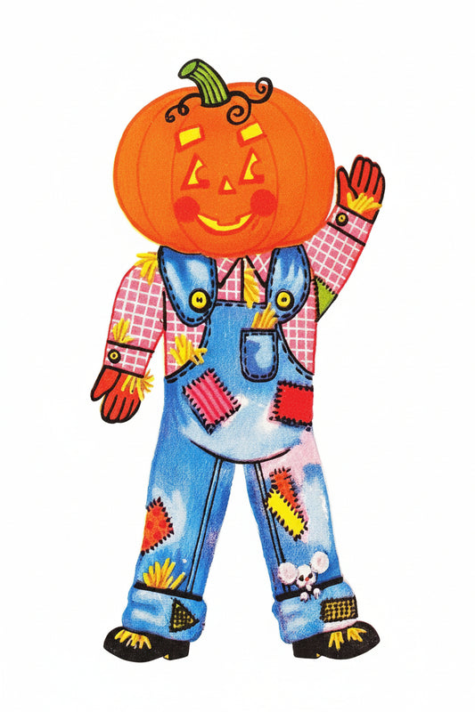 Dennison Pumpkin Head Man Sticker