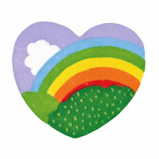 Vintage Rainbow Heart Sticker