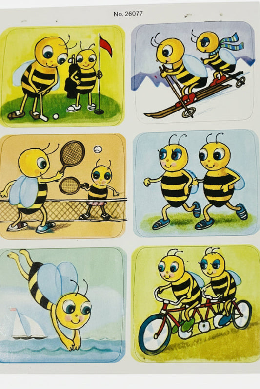 Vintage Bee Activities Stickers