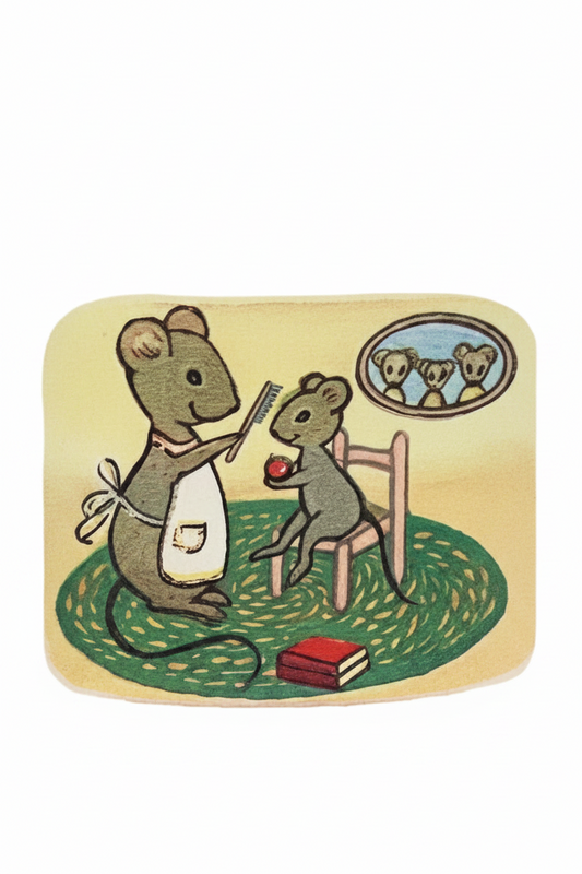 Vintage Mouse Getting Dressed for the Day Sticker