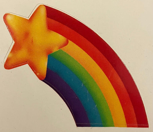 Vintage Sticker Rainbow and Shooting Star
