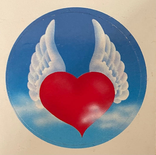 80s Vintage Heart  with Wings Sticker