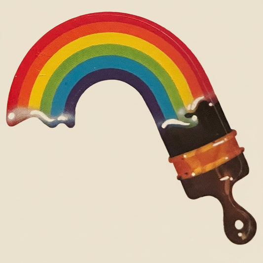 80s Vintage Paintbrush and Rainbow Trail Sticker