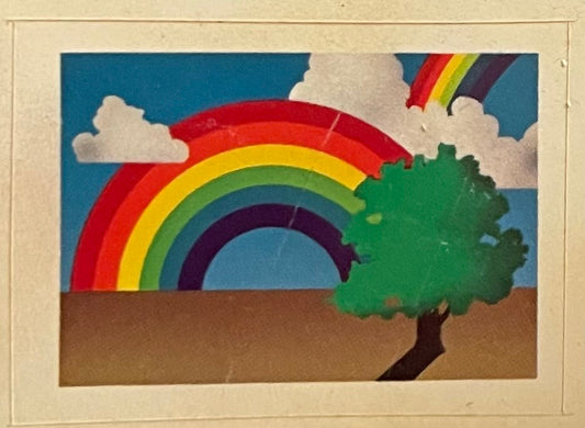 80s Vintage Rainbow and Tree Sticker