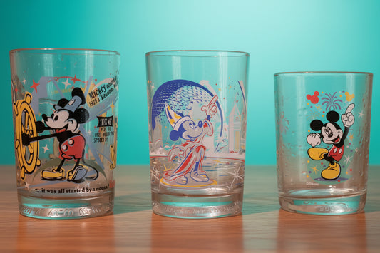 3 Collectible Mickey Mouse Glasses