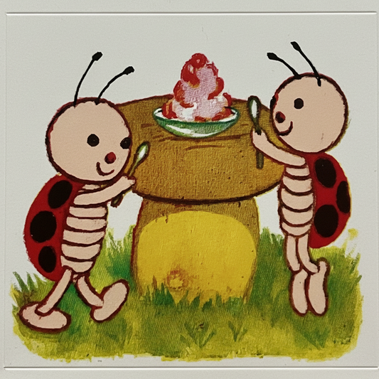 Ladybugs Eating Lunch Sticker